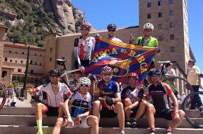 Ruta ciclista fins a Montserrat per celebrar el triplet del Barça