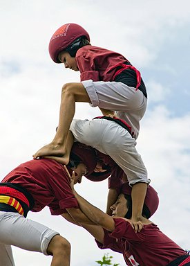 Els Xiquets de Cambrils participen a la diada castellera de la Festa Major de Bellpuig