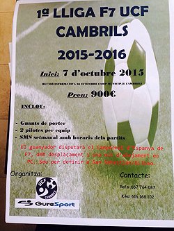 L'UCF Cambrils i GureSports organitzen una lliga de futbol 7