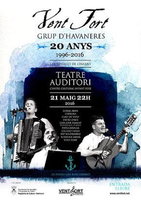 El grup d'havaneres Vent Fort de l'Hospitalet de l'Infant celebra el seu 20 aniversari amb un concert
