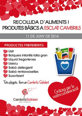 Cambrils Solidari farà una recollida de productes bàsics, demà, a l'hipermercat Esclat