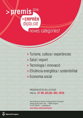 Obert el termini per presentar els projectes dels Premis Emprèn 2016 de la Diputació de Tarragona 