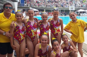 L'equip benjamí de Sincro Valfagó Salou, subcampió de Catalunya de natació sincronitzada
