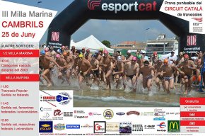 Prop de 300 participants nedaran, aquest dissabte, la III Milla Marina de Cambrils