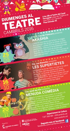 El cicle "Diumenges al Teatre" estrena temporada amb aventures, màgia, fantasia i humor