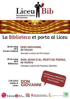 La Biblioteca Municipal prepara una sortida per veure l'òpera Don Giovanni al Gran Teatre del Liceu