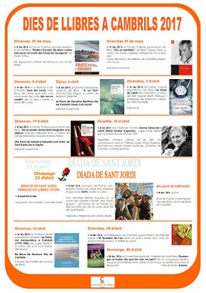 Sis autors presentaran els seus llibres dins del programa Dies de Llibres a Cambrils 