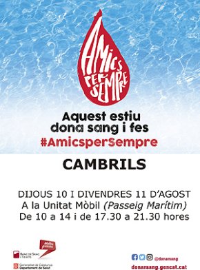 El Banc de Sang sinstal·la al passeig Marítim, avui i demà, per garantir les reserves durant l'estiu
