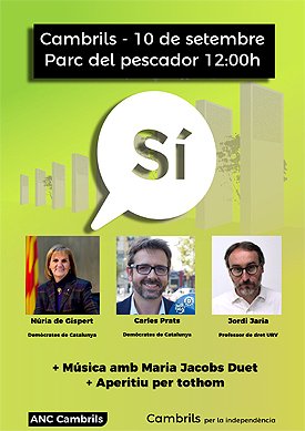 Acte pel referèndum amb la participació de l'expresidenta del Parlament de Catalunya, Núria de Gispert