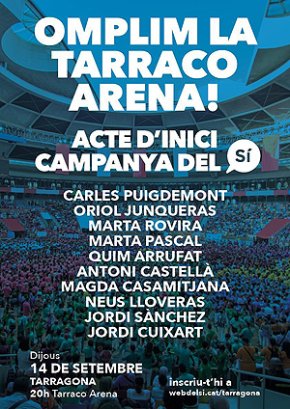Cambrils per la Independència facilita dos autobusos per anar aquesta tarda a Tarragona a l'acte d'inici de la campanya pel Sí