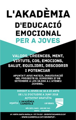 S'obren les inscripcions per al projecte d'educació emocional per a joves L'Akadèmia
