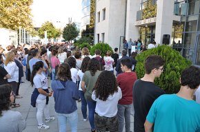 Concentració davant l'Ajuntament en suport als Jordis