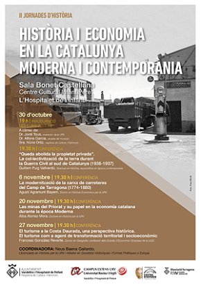 L'Hospitalet de l'Infant enceta, avui, les II Jornades d'Història "Història i economia en la Catalunya moderna i contemporània"