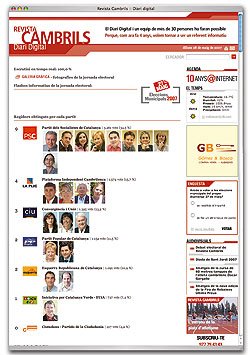 Revista Cambrils torna a ser el primer mitjà de comunicació a donar lescrutini definitiu de les eleccions