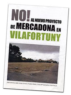 Es reparteixen uns opuscles per les llars de Vilafortuny en contra de la instal·lació del supermercat