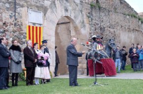 Josep Salceda fa el parlament de la commemoració del Setge