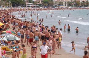 Un banc de meduses envaeix el litoral cambrilenc