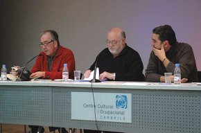 Joan Margarit i Pablo González de Langarika enceten el primer acte de l'Aula de Poesia 