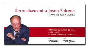 Josep Salceda rebrà el reconeixement públic pels 55 anys amb Revista Cambrils