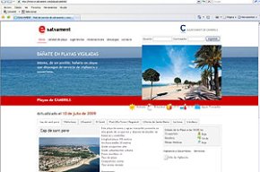 Sport&Salvament i l'Ajuntament activen un web per consultar tot tipus d'informació sobre l'estat de les platges 