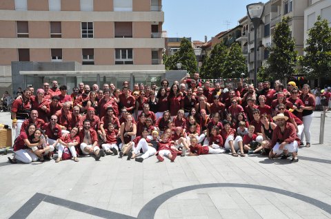 Foto de grup dels Xiquets de Cambrils, aquest passat diumenge a la plaça del Pòsit