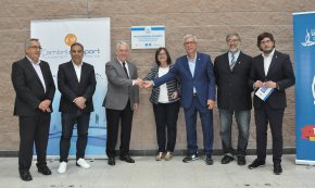 Visita institucional al Palau Municipal d'Esports, seu de les competicions de judo i karate dels Jocs Mediterranis 2018