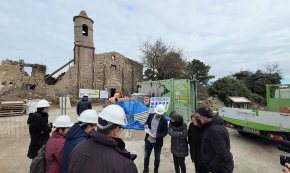 Les obres de restauració i consolidació de l’església i el campanar de la Mussara encaren la seva recta final