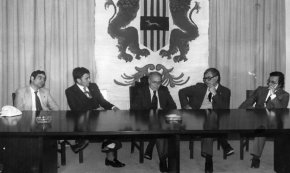Heribert Barrera, president del Parlament de Catalunya, fou l'encarregat de fer el pregó de la Fira / Abril 1981