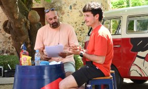 Miki Núñez, convidat del programa radiofònic El vermut de Llucià Ferrer emès en el marc de la Fira de Cambrils