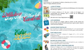 La Biblioteca Josep Salceda i Castells programa noves activitats per a la temporada d'estiu