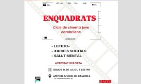 L'ACTE organitza el cicle «Enquadrats», el nou cicle de cinema cambrilenc que aposta pel talent dels joves creadors