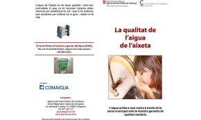 El departament de Salut Pública realitza controls de qualitat de l'aigua de consum humà 