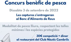 La secció de pesca del Club Nàutic Cambrils organitzarà un nou concurs en benefici del Banc d'Aliments de Reus