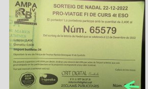 L'AMPA de l'institut Ramon Berenguer IV informa que s'ha extraviat un talonari amb participacions de la Grossa de Nadal
