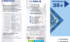 El Consell Comarcal del Baix Camp inicia una nova edició del programa 30 Plus del SOC
