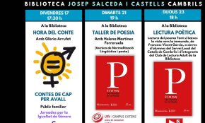 La Biblioteca Josep Salceda i Castells proposa, per aquest març, diverses activitats de poesia i contes per la igualtat