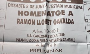 Cartell jornada futbolística en homenatge a Ramon Llobet Gavaldà / Juny 1996