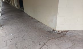 Queixes veïnals per l'estat del carrer sota els porxos d'avinguda Adelaida