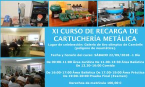 Obertes les inscripcions per al XI Curs de Recàrrega de Cartutxeria Metàl·lica