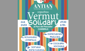 Vermut solidari en favor de l'Associació ANTIAN, demà diumenge, al parc del Pescador