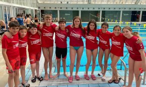 Nedadors del Cambrils Club Natació competeixen a Salou en la sisena jornada de la Lliga aleví