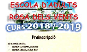 S'obren les preinscripcions per als cursos de l'Escola d'Adults Rosa dels Vents