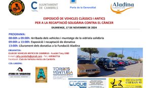 El Club de Vehicles Antics organitzarà una exposició de lluïment en benefici de la Fundació Aladina