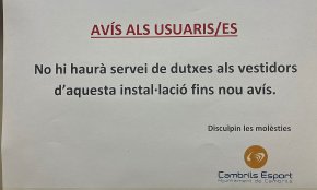 Les dutxes del Palau Municipal d'Esports continuen tancades, «fins nou avís»