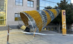 La forta ventada fa caure l'arbre de Nadal de la plaça de l'Ajuntament