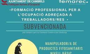 L'Ajuntament ofereix un curs de manipulador/a de productes fitosanitaris 