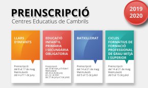 Les preinscripcions a les escoles i instituts cambrilencs comencen, demà divendres 29 de març 