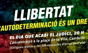 Concentració ciutadana, avui a les 20 hores a la plaça de la Vila, coincidint amb el final del judici als presos polítics