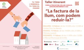 S'impartiran tres tallers per aprendre a reduir la factura de la llum