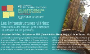 L'Hospitalet de l'Infant acollirà, el 19 d'octubre, la VIII Trobada de Centres d'Estudis del Camp de Tarragona, la Conca de Barberà i el Priorat